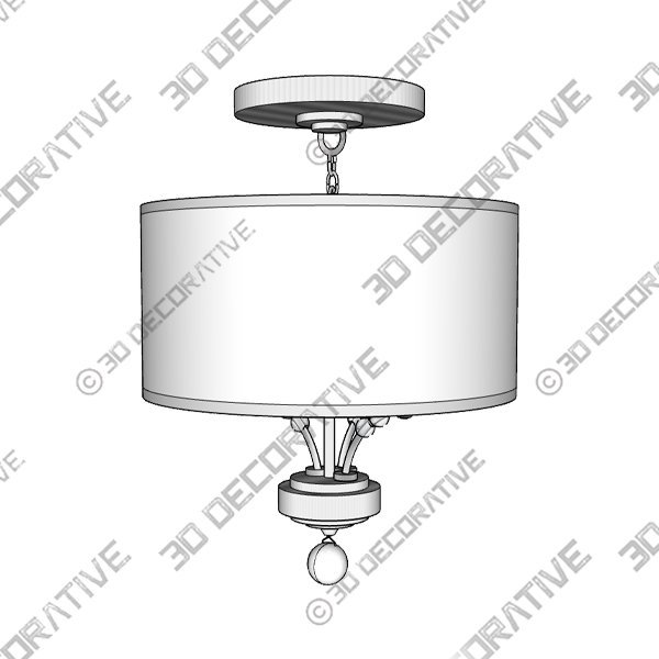 Mirage 18 Inch 3 Light Semi Flush Mount by Crystorama - 3D Decorative