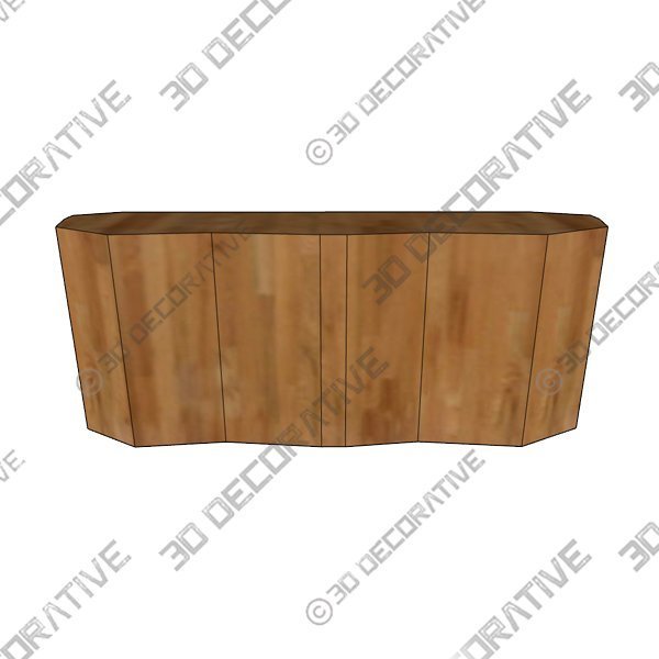 Natural Wood Console Table - 3D Decorative