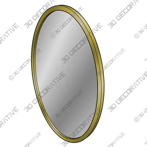 Oval Wall Mount Mirror - 3D Decorative