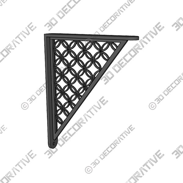 Pasteur 8-1/2″ Brass Shelf Bracket Nickel - 3D Decorative