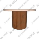 3_600x600-54-4.jpg Plank Table Rounded Lacquer Top Wood Base walnut - 3D Decorative
