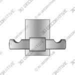 Polished Chrome Double Hook - 3D Decorative