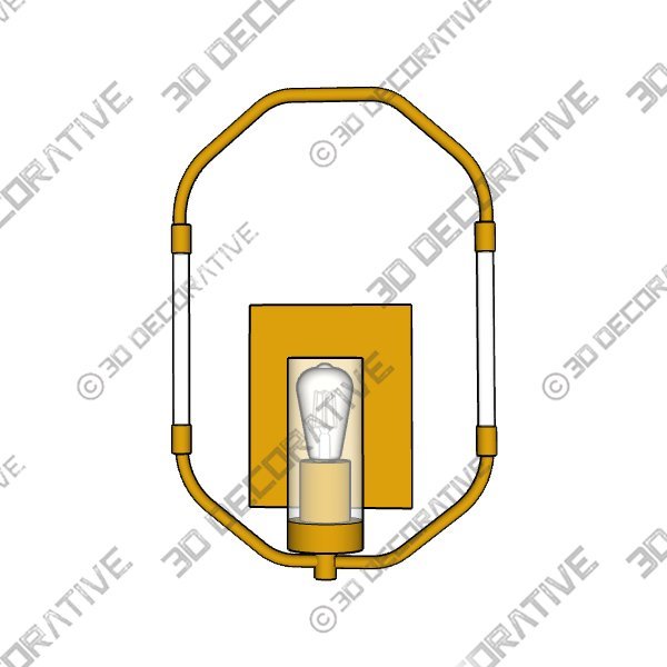 Quorum 8"W Citadel 1-light Wall Mount Light Fixture Aged BrassĀ - 3D Decorative