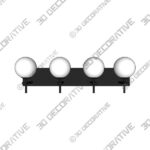 Ralbay Matte Black Bathroom Vanity Lights 4-Light Mid Century Modern Bathroom Light Fixtures Over Mirror - 3D Decorative