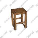 Reed Backless Stool - 3D Decorative