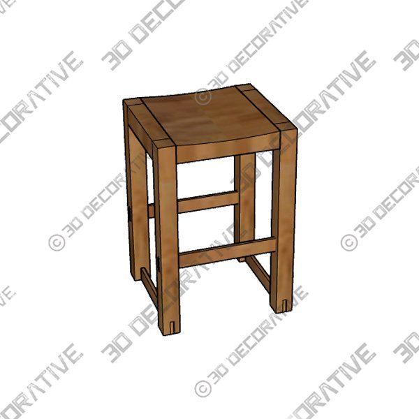 Reed Backless Stool - 3D Decorative