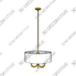 Chandeliar-5.jpg Rittenhouse Chandelier, 6-Light, Antique Brass, Off-White Linen Scalloped Shade, 26"W (89562 3JNZ3) - 3D Decorative