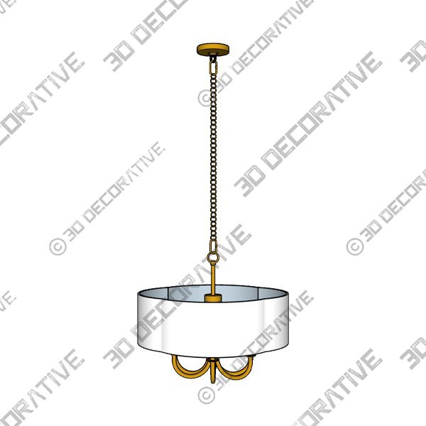 Rittenhouse Chandelier, 6-Light, Antique Brass, Off-White Linen Scalloped Shade, 26"W (89562 3JNZ3) - 3D Decorative