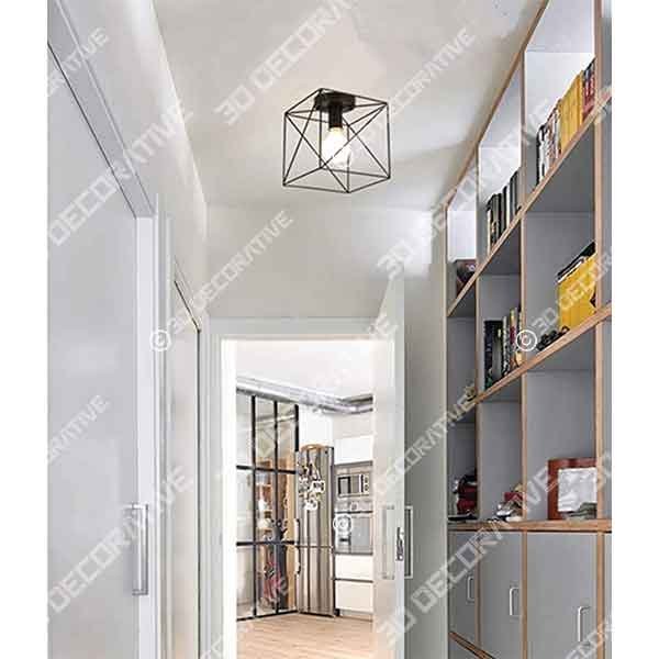 RUXUE Industrial Modern Semi Flush Mount Ceiling Light - 3D Decorative