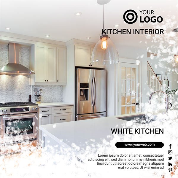 Modern Social Media Post Template for Interior Designer - 3D Decorative