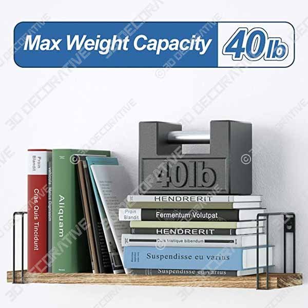 SRIWATANA Rustic Floating Shelves, Wood Wall Shelves Set of 3, Wall Mounted Storage Shelves - 3D Decorative