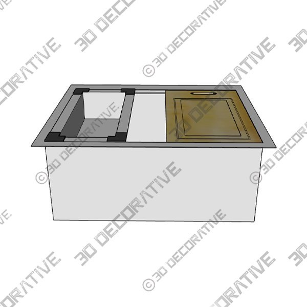 STARSTAR Workstation Ledge Top Mount/Drop-in 304 Stainless Steel Luxury Single Bowl For Kitchen,Yard, Office, Bar, Laundry SinkĀ - 3D Decorative