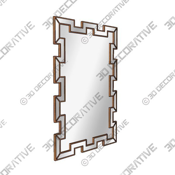 Tanis Glam Bronze Finished Rectangular Accent Wall Mirror - 3D Decorative