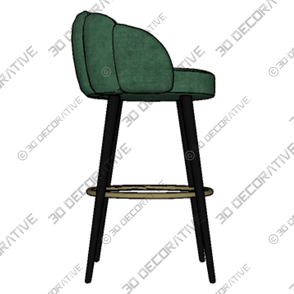 Modern Velvet Bar Chairs - 3D Decorative