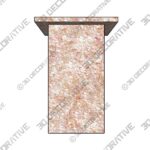 Vondel Side Table Handcrafted in Red Honed Travertine - 3D Decorative