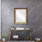 Wall Beveled Mirror Framed – Bedroom or Bathroom Rectangular Frame - 3D Decorative