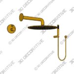 Shower-System-4-1-3.jpg Wasser™ Brass Shower System With Handheld Shower, 8" Shower Head - 3D Decorative