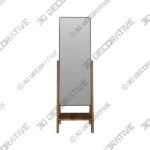 Wood Free Standing Floor Mirror - 23"W x 65.4"H - 3D Decorative