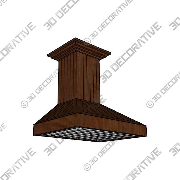 ZLINE Wooden Wall Mount Range Hood In Rustic Light Finish - 3D Decorative