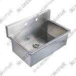 NOAH COLLECTION SINGLE DOOR STAINLESS STEEL SINK WITH CABINET – STAINLESS STEEL - 3D Decorative