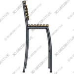 Outdoor Acacia Wood Dining Chairs - 3D Decorative