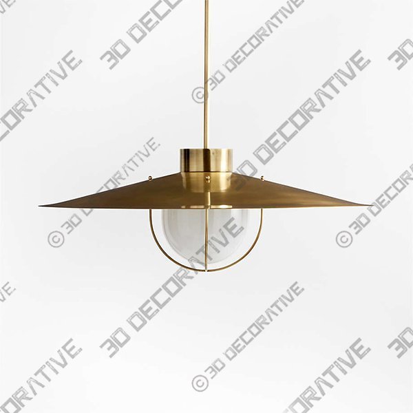 Penny Large Burnished Brass Pendant Light - 3D Decorative