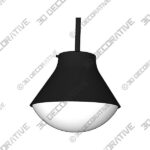 Rainier Black Conical Pendant Light - 3D Decorative