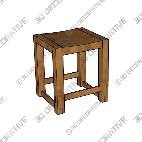 Reed Backless Stool - 3D Decorative