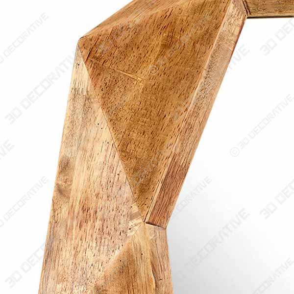 Rivet Modern Octagon Wood Frame Hanging Wall Mirror, 30.5 Inch Height - 3D Decorative