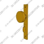 Rome Tall Door Set with Cylinder Knob - Satin Brass - 3D Decorative