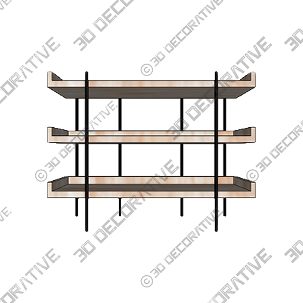 Rylan Metal Etagere Bookcase - 3D Decorative