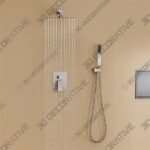 Artiqua Rain Shower System 12 Inches Shower Combo Set Brushed Nickel Wall Mount Faucet Bathroom Faucets - 3D Decorative