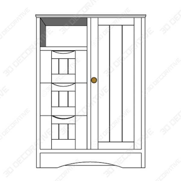 Ashland 22.05 W x 32.13 H Cabinet - 3D Decorative