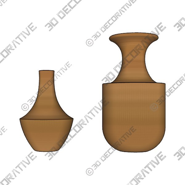 Coastal Wood Vases - 3D Decorative