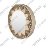 Dastkar DAS-002 Mirrors Tan | Black - 3D Decorative