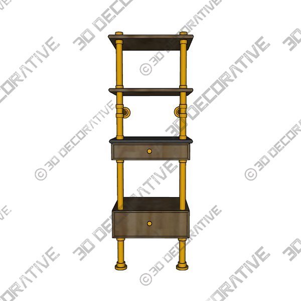 ELEMENTAL CLASSIC STORAGE SET WITH STONE SHELF - 3D Decorative