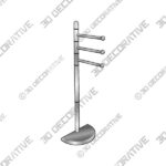 Free Standing Chrome Towel Stand - 3D Decorative