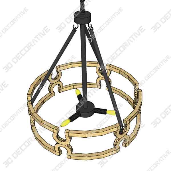 ISURAUL Rustic Drum Chandelier - 3D Decorative