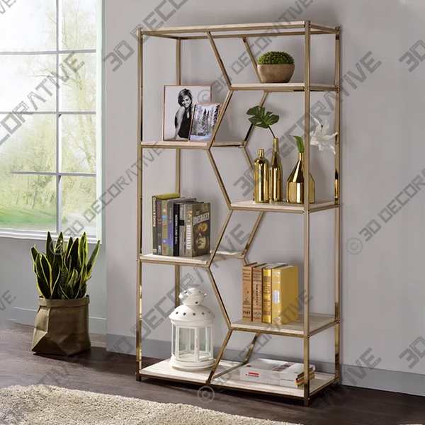 Kathleen Steel Geometric Bookcase - 3D Decorative