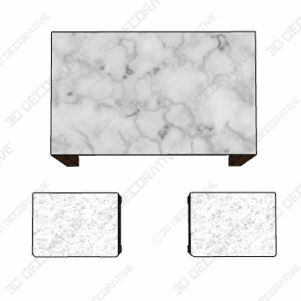 Nathan James 41202 Viktor Dining Set Kitchen Pub Table Marble Top Fabric Seat - 3D Decorative