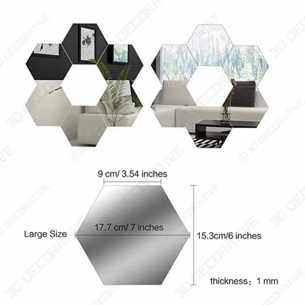 BBTO Mirror Sheets Flexible Non Glass Mirror Plastic Mirror Self Adhesive - 3D Decorative