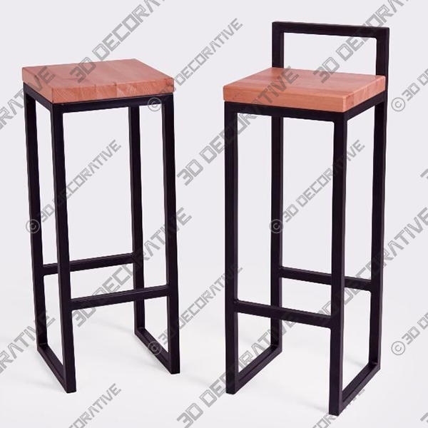 Black Metal Counter Stools - 3D Decorative