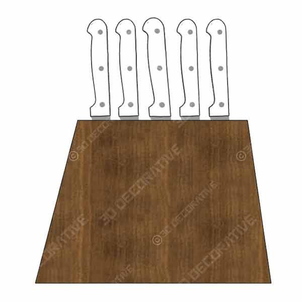 Cangshan S1 Series 59663 6-Piece German Steel Forged Knife Block Set - 3D Decorative