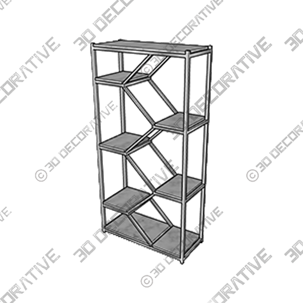 Kathleen Steel Geometric Bookcase - 3D Decorative