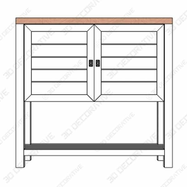 Myrasol 2 Door Accent Cabinet - 3D Decorative