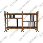 Bookcase-1-7.jpg Orizaba Two Sided Bookcase Module B, Wood and Aluminium, Contemporary Design - 3D Decorative
