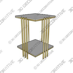 Ratesha 25.6” Tall Frame End Table - 3D Decorative