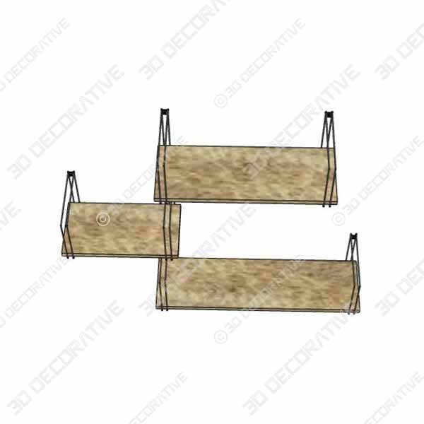 SRIWATANA Rustic Floating Shelves, Wood Wall Shelves Set of 3, Wall Mounted Storage Shelves - 3D Decorative