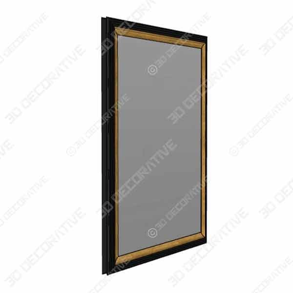 Wall Beveled Mirror Framed – Bedroom or Bathroom Rectangular Frame - 3D Decorative