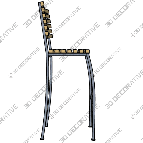 Outdoor Acacia Wood Dining Chairs - 3D Decorative